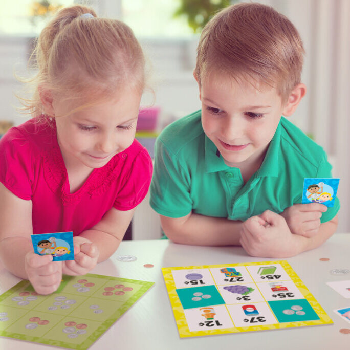 Brother and Sister Playing Educational Games
