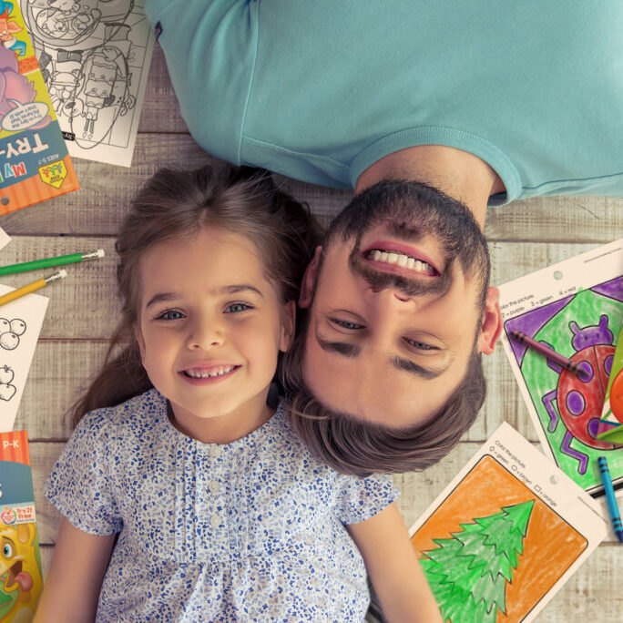 Dad and Daughter with School Zone Products